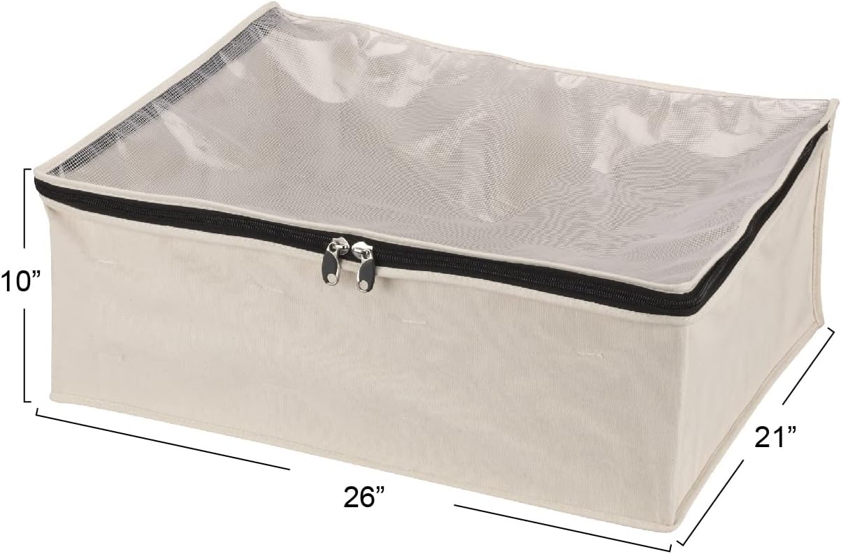 Household Essentials Cedarline 6‑Shelf Hanging Closet Organizer in Heavy‑Duty Cotton Canvas, Cream
