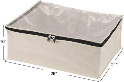 Household Essentials Cedarline 6‑Shelf Hanging Closet Organizer in Heavy‑Duty Cotton Canvas, Cream