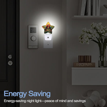 Lavender Butterfly Nightlight,Summer Flowers Star Night Lights Plug into Wall Decorations for Bedroom Bathroom,Dusk to Dawn Sensor Kitchen Hallway Stairs Energy Efficient Desk Lamp