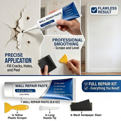 Efficient Drywall Repair Kit with Scraper, Quick-Drying Wall Mending Agent, Multi-Functional Patch Paste for Filling Holes and Cracks, Easy Drywall Repair for Nail Holes and Wall Damage (1 PCS)