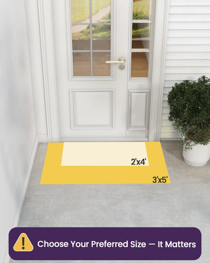 DEXI Front Door Mat Outside Entrance, Heavy Duty Non Slip Low Profile Doormat for Entryway, Trap Dirt and Moisture Welcome Mats, Easy Clean, Patio, Garage, 3x2, Blue