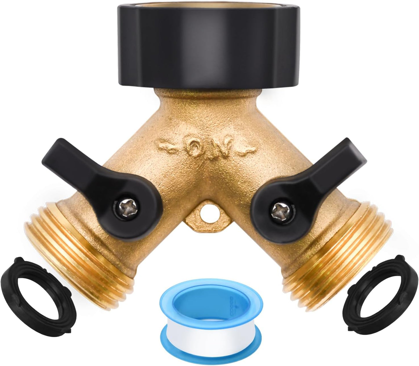 1/2/4 Pack 2 Way Hose Splitter, for 3/4" Hose Connector, with Rubber Washers & Tapes | for 3/4" Hose Connector