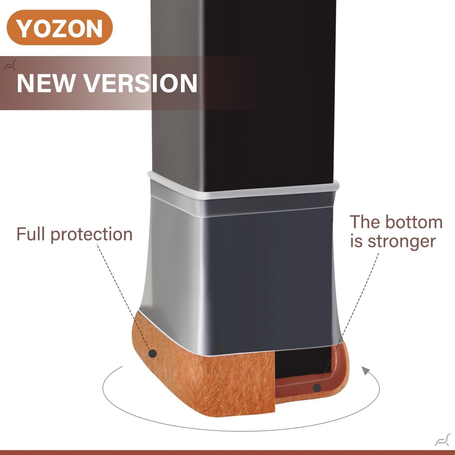YOZON Chair Leg Floor Protectors Felt Furniture Pads Silicone Caps | Chair Leg Protectors for Hardwood Floors 32 Pack Anti-Scratch Reduce Noise Clear Round Medium Fit 3/4" to 1-3/16" (19-30mm)