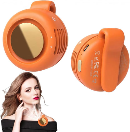 Portable Silent Mini Bladeless Fan Clip On, Small Fan Clip on for Shirt & Waist, Adjustable 3-Speed Suspended Whirlwind Fans, For Outdoor & Travel & Office, Travel Accessories, Gift (Black)