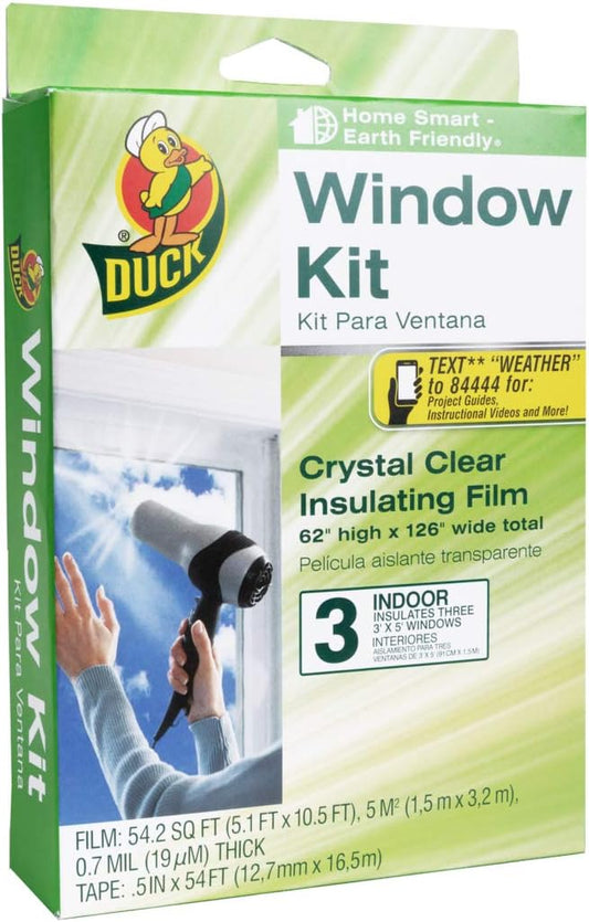 Duck Brand Indoor 5-Window Shrink Film Insulator Kit, 62-Inch x 210-Inch, 286217