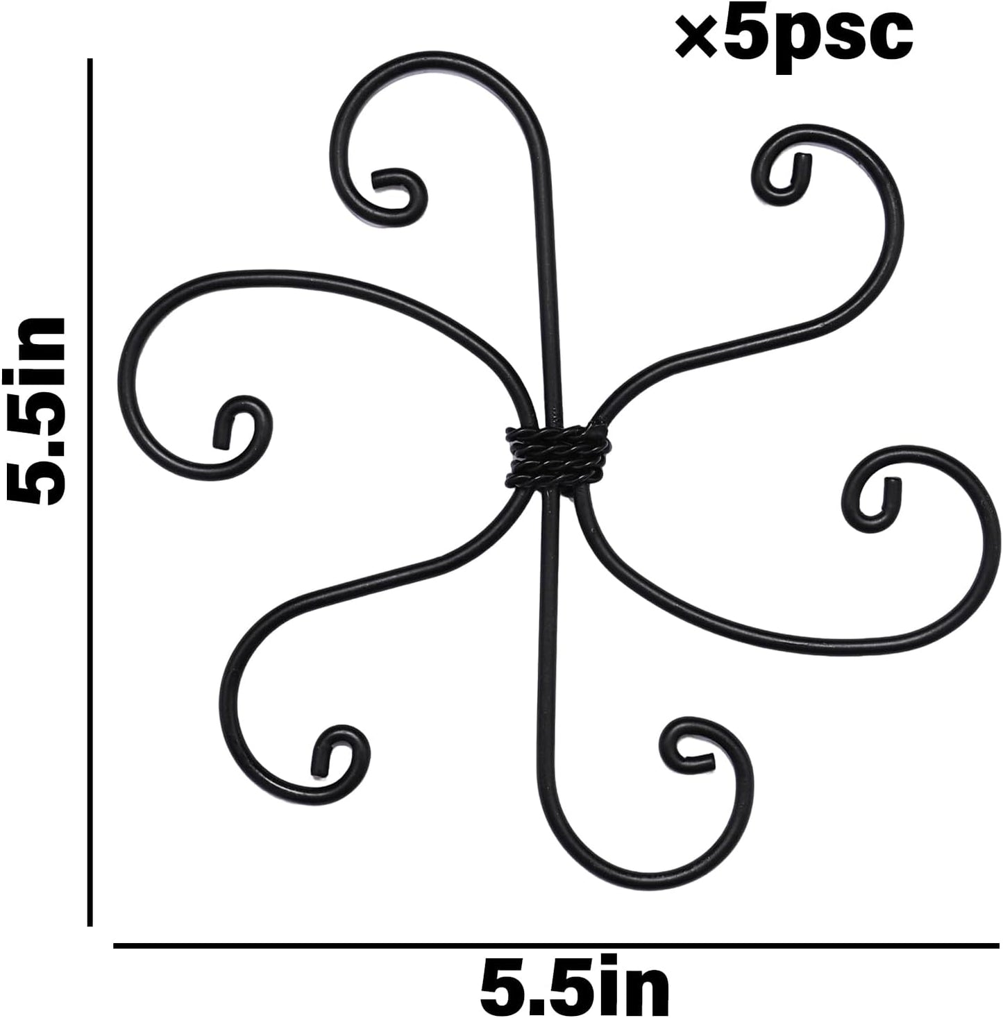 Yohsnor Monstera Plant Stem Support System - 5 Piece Set (5.5x4.7in) | Durable Plant Support Stakes for Climbing Plants & Fishbone Cactus | Ideal Leaf Stabilizer for Indoor Plants & Monstera Care
