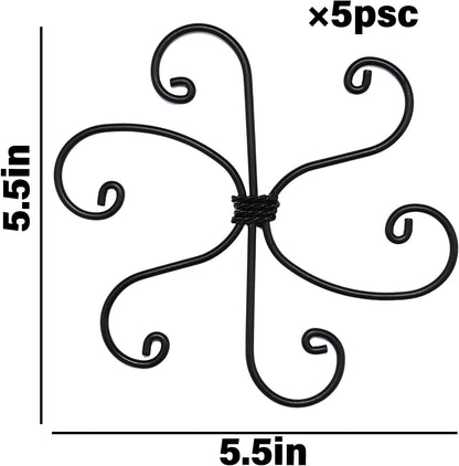 Yohsnor Monstera Plant Stem Support System - 5 Piece Set (5.5x4.7in) | Durable Plant Support Stakes for Climbing Plants & Fishbone Cactus | Ideal Leaf Stabilizer for Indoor Plants & Monstera Care