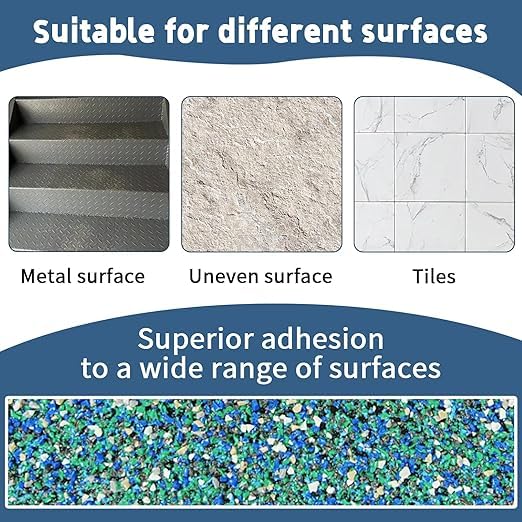Waterproof Tape for Pools, 2" x15FT Heavy Duty Anti Slip Stair Treads Outdoor Tape Non-Slip Rubber Grip Tape Shower Strips Slip Resistant Tape Traction Tape for Stairs Showers Bathroom Trails