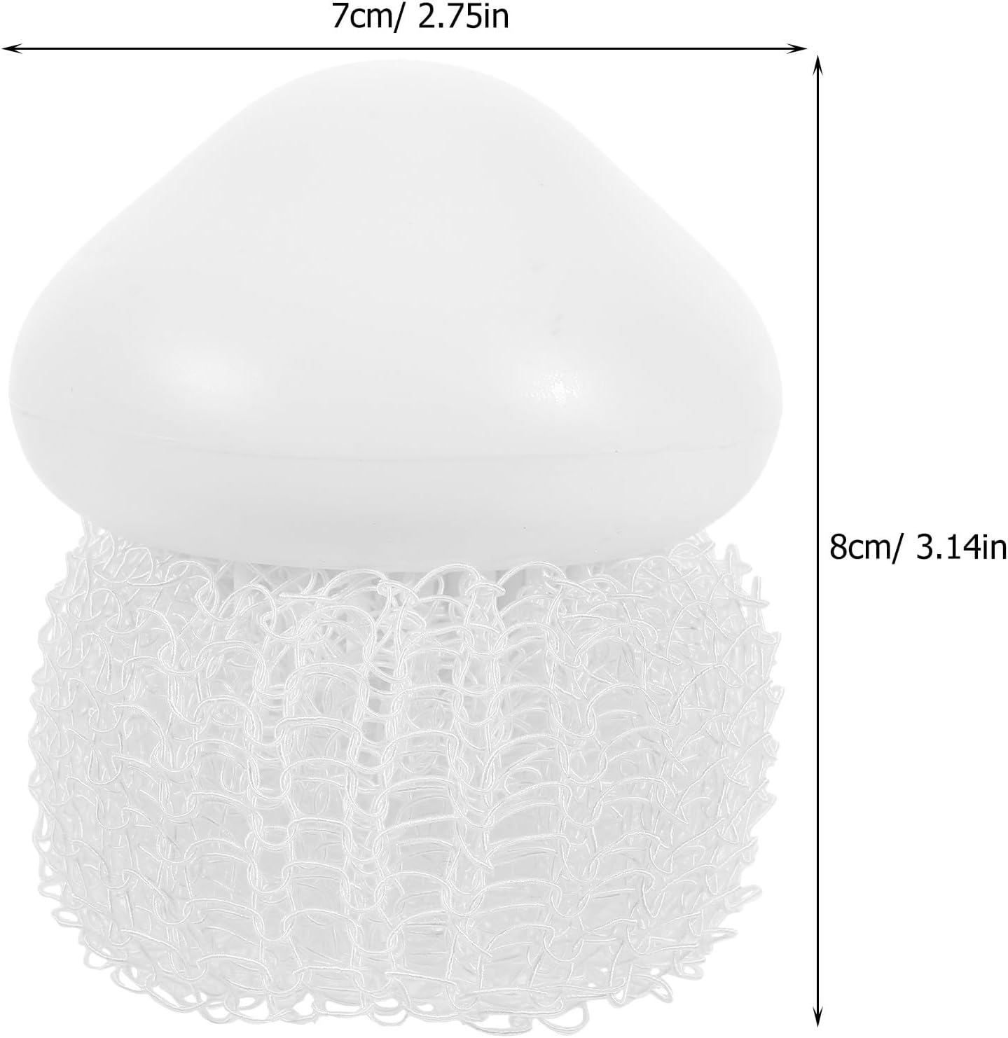 NUOBESTY Kitchen Dish Brush and Scrub Brush Set with Handle, Replaceable Steel Wire Scrubber Balls, Small Sink Scrubber for Cleaning Pots and Dishes, White with 4 Replacement Heads,