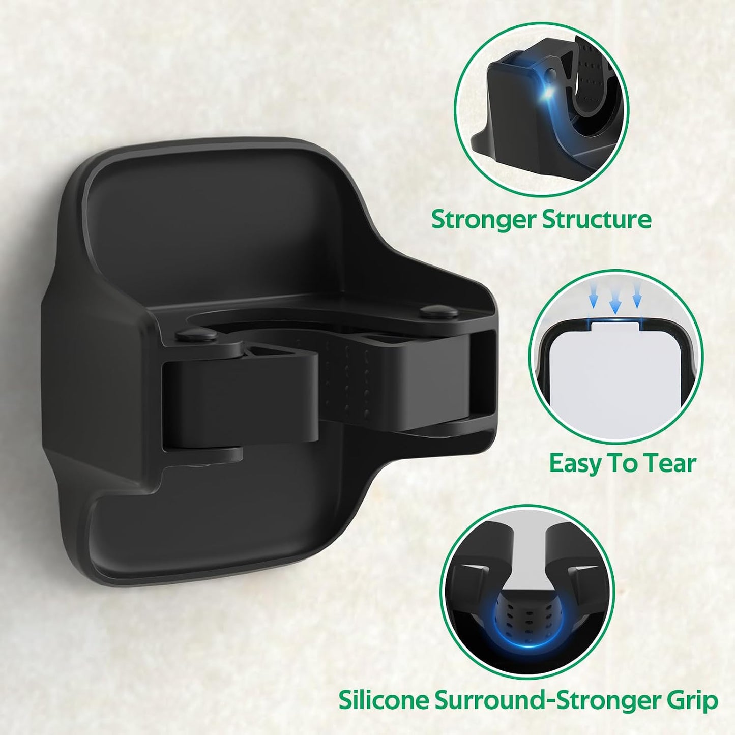 reliahom Broom Holder Wall Mount Mop Grippers organizer wall hanging, 3Pack | No Drilling Self Adhesive Easy install Anti-Slip Mop Broom Hanger Storage Rack for Kitchen,Laundry Room,Garden,Garage