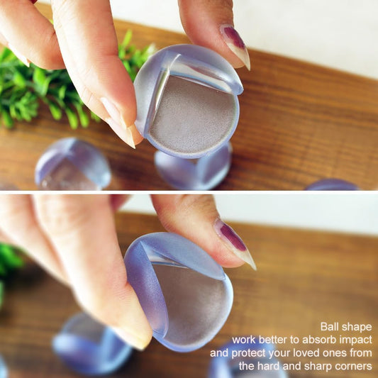 Matyz 16-Pack Clear Baby Proof Corner Guards - Ball Shape Edge Protectors for Furniture, Strong Adhesive, Smooth Surface, Easy Removal - Child Safety Bumpers for Tables, Cabinets