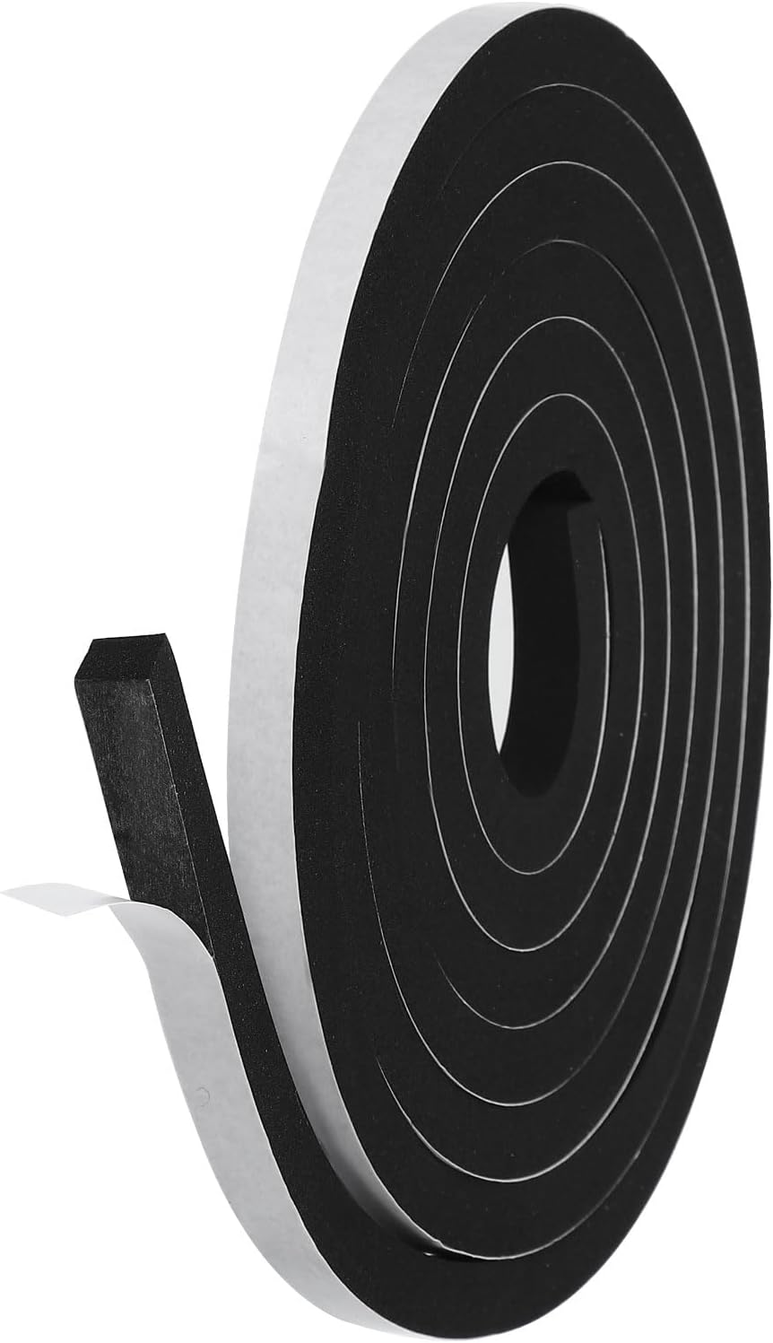 PATIKIL Weather Stripping Door Seal Strip, 3/8 Inch x 1/4 Inch x 32 Ft Self Adhesive Soundproof High Density Foam Tape Insulation for Door Window Air Conditioning, White - Colors A