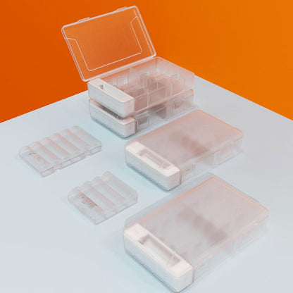 Versatility Battery Box with Tester Secures Organizers for Double/Trible A Battery Storage Case Camping Battery Box