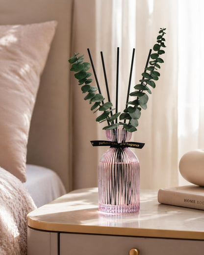 Airkeep Reed Diffuser Set 6.76 oz – Cherry Blossom Home Fragrance with Eucalyptus Sticks – Decorative Glass Bottle for Bathroom, Bedroom & Living Room Décor – Gift Ready