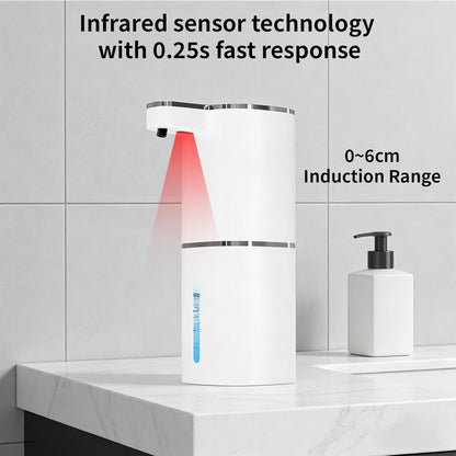 Automatic Foaming Soap Dispenser, Touchless Hand Soap Dispenser, USB Rechargeable, 4 Adjustable Levels, 14.2 oz (420 ml) Large Capacity, for Bathroom, Kitchen & School (Black, Foaming)