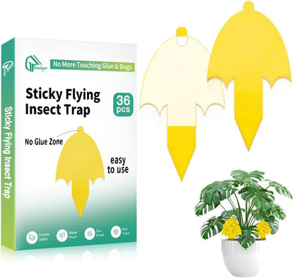 72 Pcs Classic Sticky Traps for Fungus Gnat (Plants), Flying Insect, Whitefly and Fly, Yellow Sticky Insect Catcher Traps for Indoor/Outdoor, Kitchen, and Plants, High-End Glue, Non-Toxic, 4 Shapes