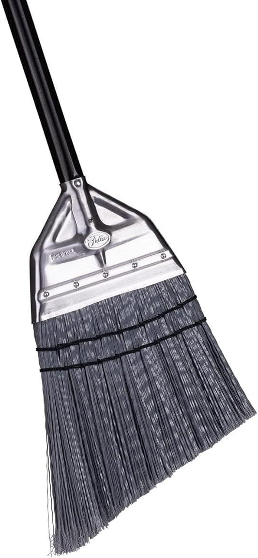 Fuller Brush Angle Broom – Heavy Duty Broom with Split End Bristles, Steel Handle, Indoor/Outdoor Floor Sweeper for Home, Garage, Patio