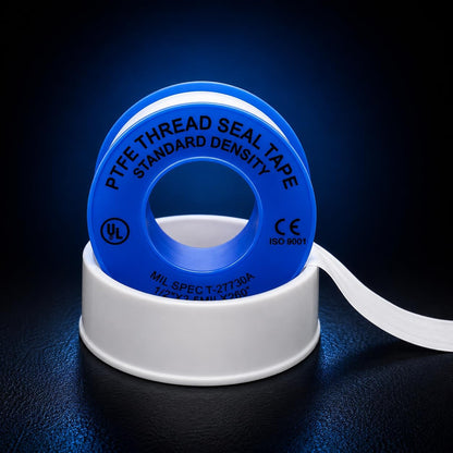 WOD PTST35S Plumbers Pipe Teflon Thread Seal Tape - 1 inch x 520 inch (Case of 50 Rolls) - Leak Proof Sealant for Water, Gas, Oil, Most Chemicals, Hydraulic and High Pressure Lines