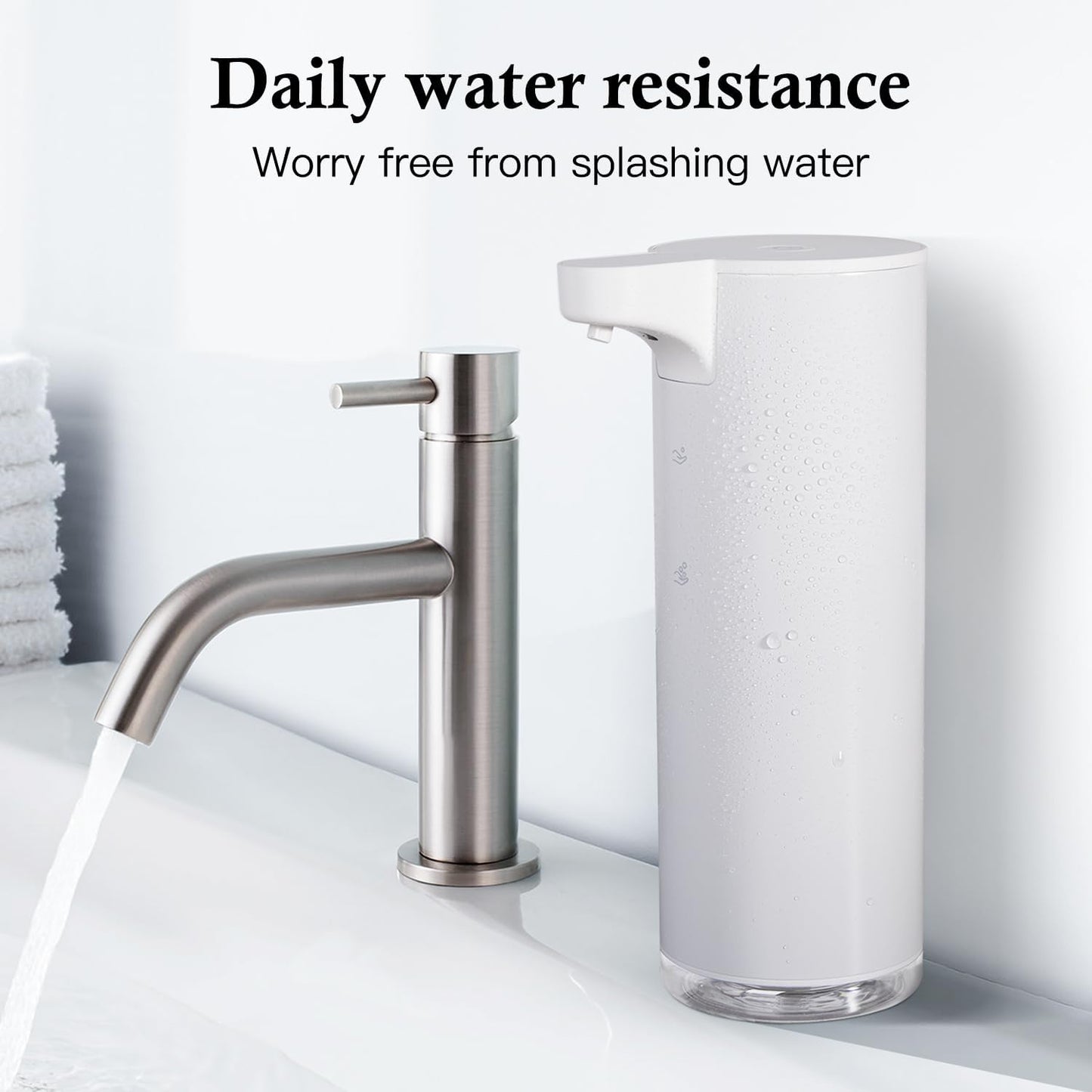 LAOPAO Automatic Soap Dispenser Foaming: Rechargeable Touchless Soap Dispenser Stainless Steel Foam Soap Dispenser for Bathroom Hand Soap Pump for Kitchen Xmas Gift, 9oz, White