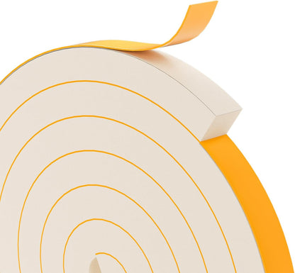 33FT EVA Foam Weather Stripping Door Seal, Self-Adhesive Weatherstrip Tape for Door Frame, Window Gaps, Soundproof Insulation