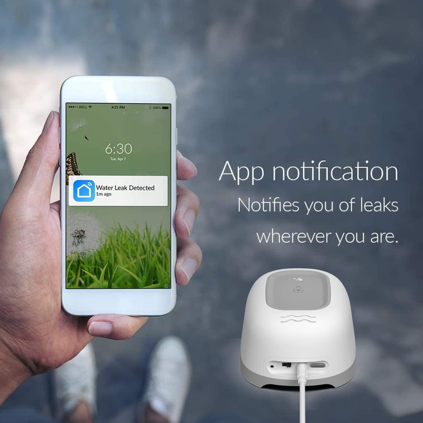 Water Alarm Sensor with 80dB Loud Sound WiFi Leak Detector, Overflow Leak Alarm, Remote Monitoring leaker for Water Heater Basement Sewage Pump, TUYA/Smart Life APP Notification