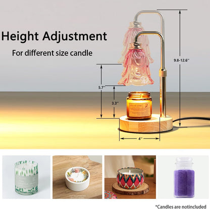 Candle Warmer Lamp with Timer Dimmer Adjustable Height for New Home House Bedroom Decor,Wax Melt Warmer with 2 Bulbs for Jar Candles, Gifts for Mom Women Friend Sister Mothers Day Birthday | Black
