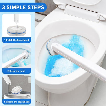 Disposable Toilet Brush with 48 Refills,Toilet Cleaning Supplies,Toilet Wand Brush Starter Kit,Wall Mounted Toilet Bowl Cleaner Brush with Holder for Bathroom Deep Cleaning & Hygiene (White)