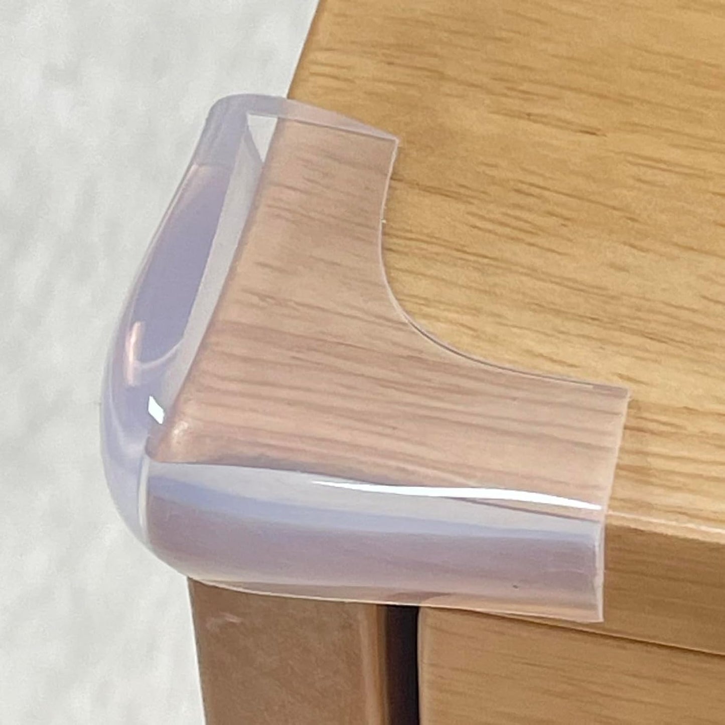 Silicone Clear Corner Protector Baby Proofing Furniture Guard, 4 Count | Food-Graded, Pre-Taped Adhesive, Flexible‌ Table Cabinets Counter Edge Bumper, Kids Child Safety Proof, 5/8" Depth