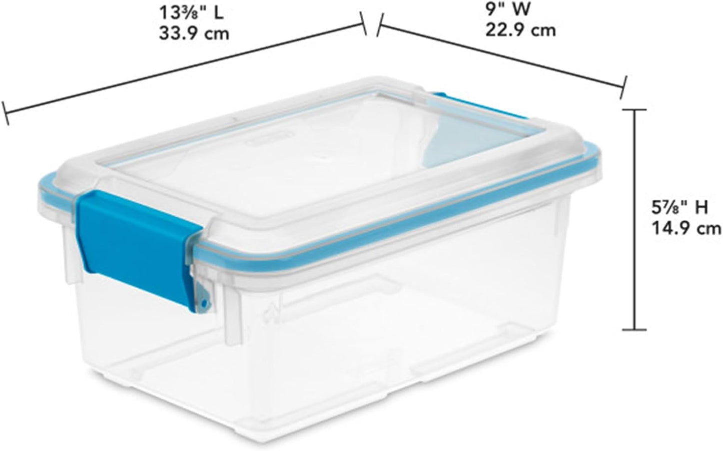 Sterilite 4-Pack Gasket Box, Home Storage Organizer Bins with Lids, 37 Quart – Stackable Clear Plastic Containers for Bedroom, Bathroom, Garage, Basement, or Attic