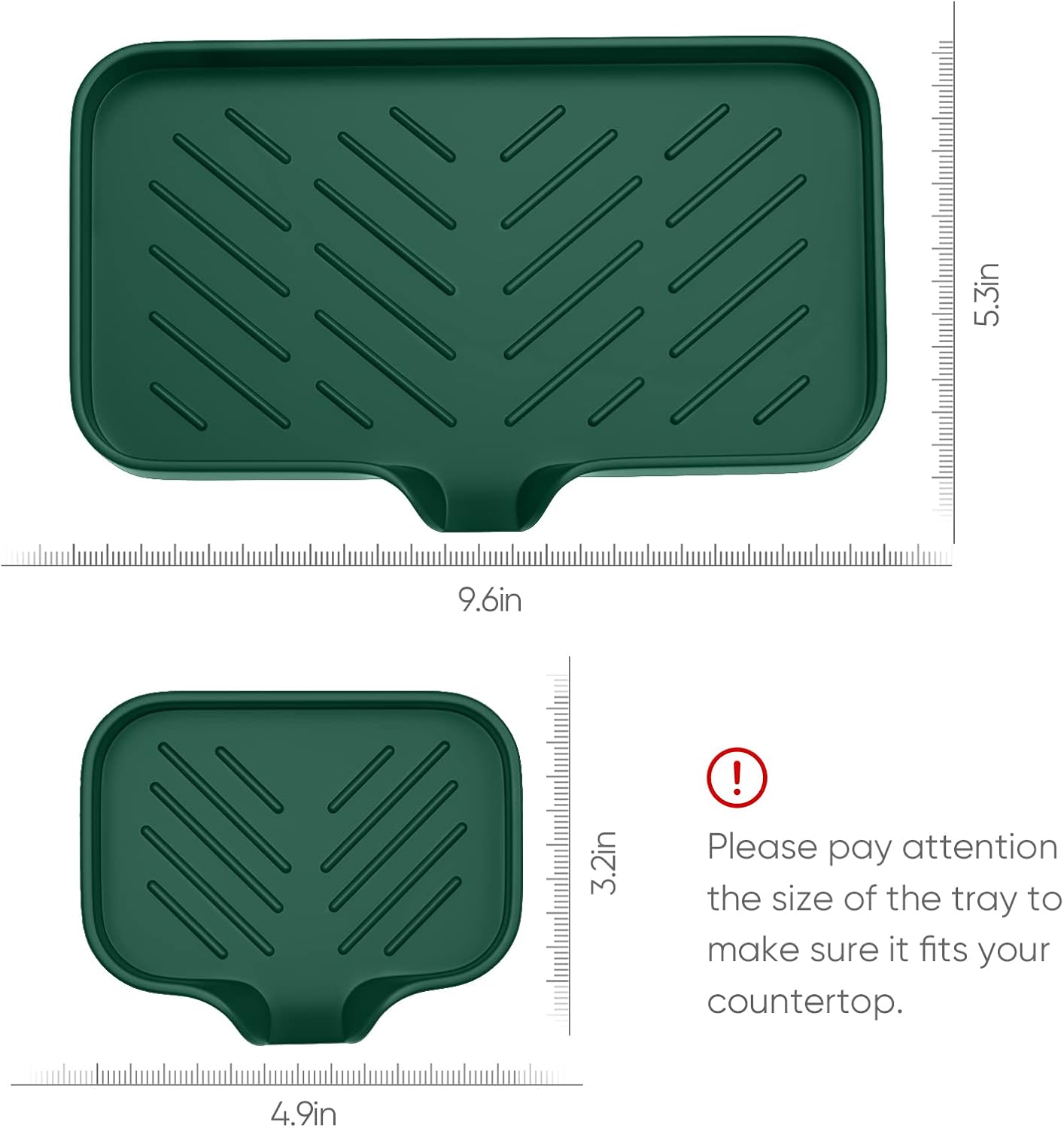 Kitchen Soap Tray,Kitchen Sink Tray Sponge Tray Kitchen Sponge Holder Self Draining Premium Silicone Soap Holder for Bathroom Counter Sink Caddy Organizer for Dish Soap Bottle,Soap Dispenser