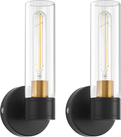 SANTOSTOCK Gold Battery Operated Wall Sconce Set of 2, 12000mAh Rechargeable Wall Lights with Remote Control, Wireless Dimmable Wall Lamps for Bedroom Living Room Bathroom Hallway Stairwell