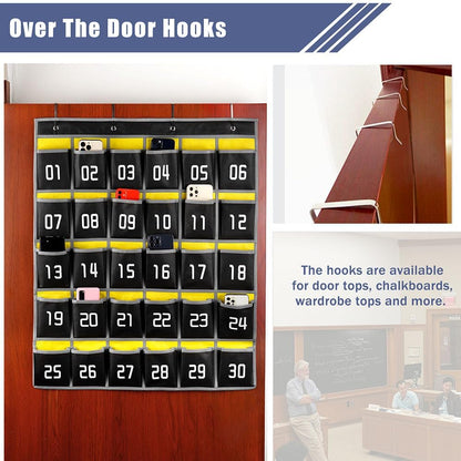 Loghot 36 Numbered Pockets Classroom Pocket Chart for Cell Phone Holder | Wall Door Hanging Pocket Organizer for Phone Calculator Holder, Phone Pouch for School Classroom & Office Phone Management