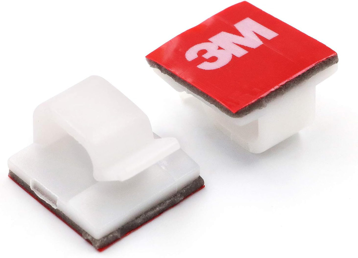 Cable Clips 3M Adhesive, Multipurpose Wire Clamps for Cable Management and Cable Runs - 50 Pack Black Bundled with 10 Reusable Cable Ties