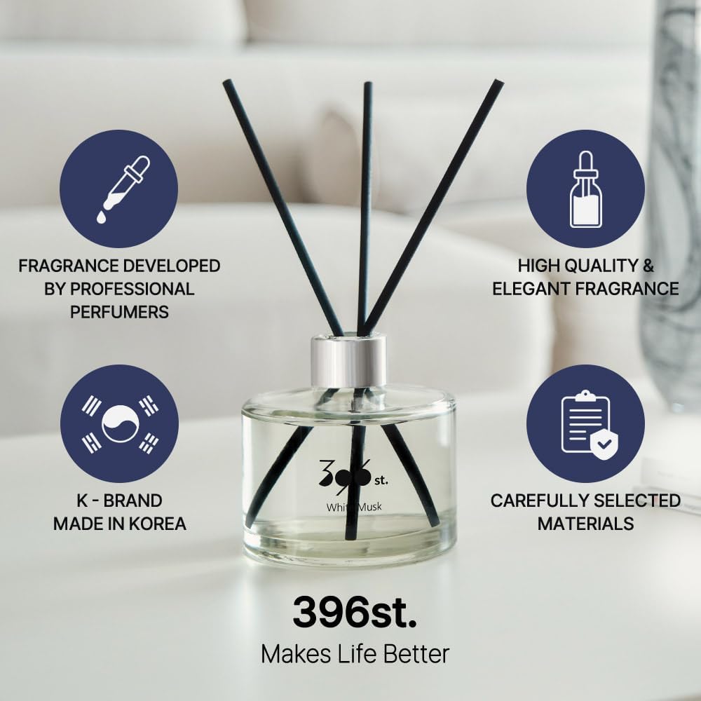 396 st. Reed Diffuser, Baby Powder, 200ml(6.7oz) / Reed Diffuser Sets, Home Fragrance, Scented Oils, Home & Bathroom Décor