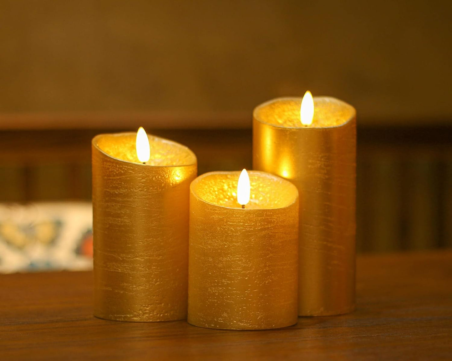 ANGELLOONG Flickering Flameless Candles, Realistic Battery Operated Candles with Remote and Timer, Set of 3 LED Candles for Room Fall Home Wedding Decor Centerpieces Table Party Valentines Decorations