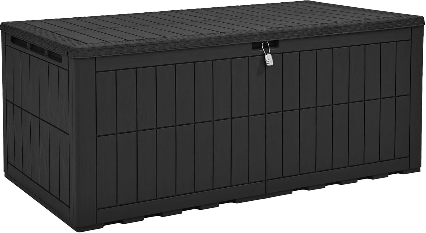 YITAHOME 134 Gallon Large Deck Box | Waterproof Resin Outdoor Storage Box with Lock, Doubles as 2-Person Bench Seating for Patio Furniture Cushions,Garden Tools &