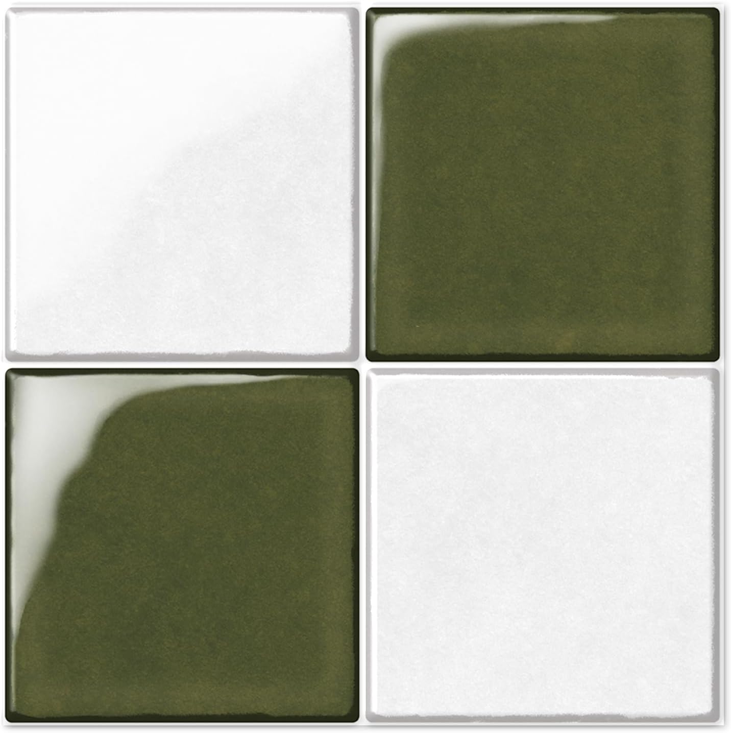10 Sheets Thicker Design Peel and Stick Backsplash, 3D Self Adhesive Peel and Stick Wall Tile Backsplash for Kitchen, Bathroom, 12"x12", Light Green