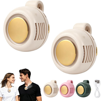 Portable Clip On Fan for Shirt,2Pcs Small Whirlwind Clip Fan Rechargeable,3 Speeds Hands-Free Personal Mini Bladeless Fan Clip On for Clothing Shirt Belt,360° Rotatable Whirlwind Clip Waist Neck Fan
