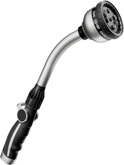 RESTMO Watering Wand Heavy Duty, Metal Garden Hose Wand with 10 Spray Patterns, 15-Inch Long Hose Nozzle Sprayer with Thumb Flow Control, Ideal to Water Hanging Baskets and Shrubs