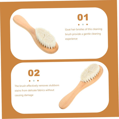 Veemoon Laundry Stain Brush Soft Bristle Scrub Brush for Delicate Fabrics Grease Remover for Clothes Fur Remover