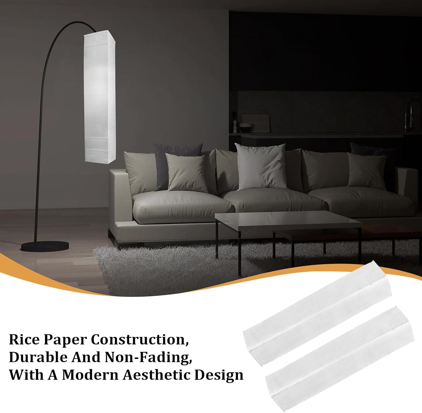 Rice Japanese Paper Lamp Shade, Replacement Foldable Paper Lampshade for Living Room Bedroom