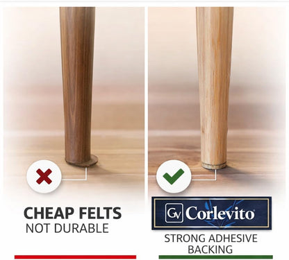 Felt Furniture Pads Corlevito 66 PCS (0.9") – Chair Leg Floor Protectors for Hardwood Floors, Strong Adhesive Anti Scratch Felt Pads for Furniture,Noise Reducing Furniture Pads (Brown)