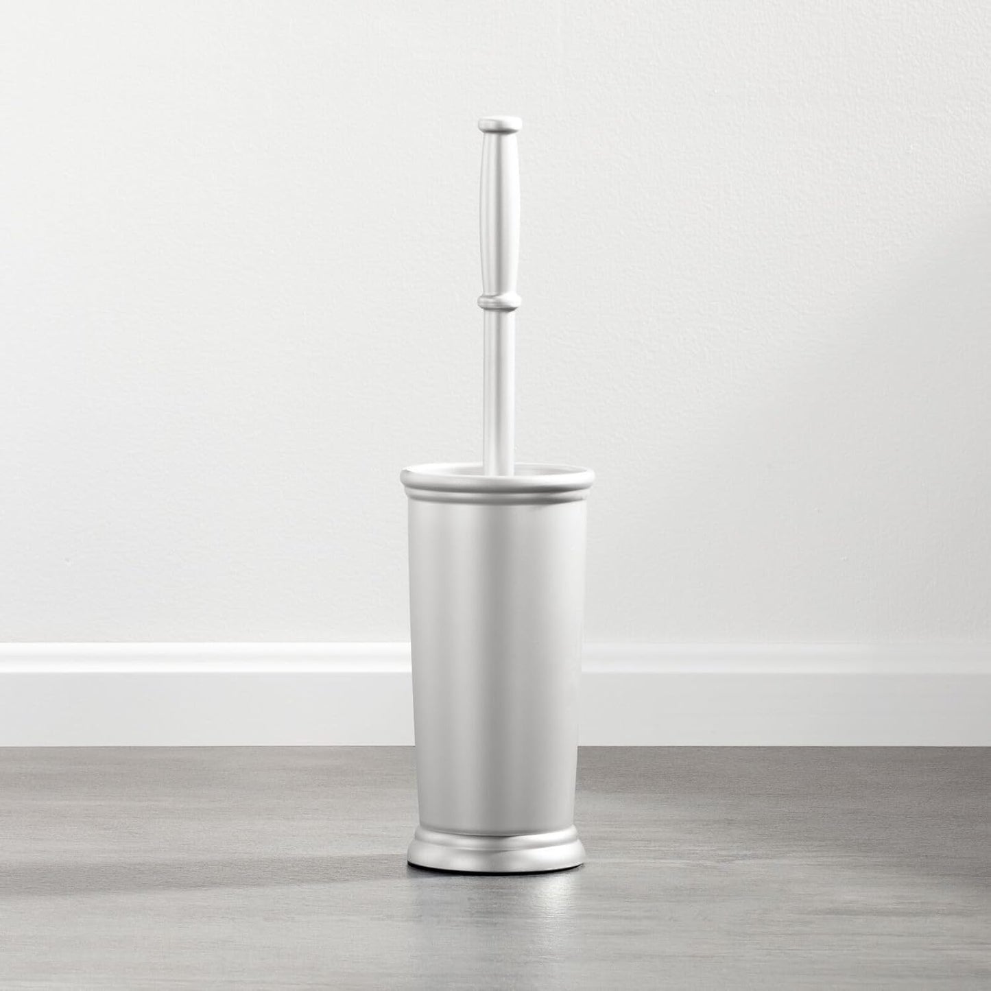 mDesign Metal Freestanding Slim Toilet Bowl Brush and Holder