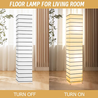 YY YEARCHY Floor Lamp Paper Lamp Japanese Standing Lamps with Rice Paper Shade for Bedroom Livingroom Slim