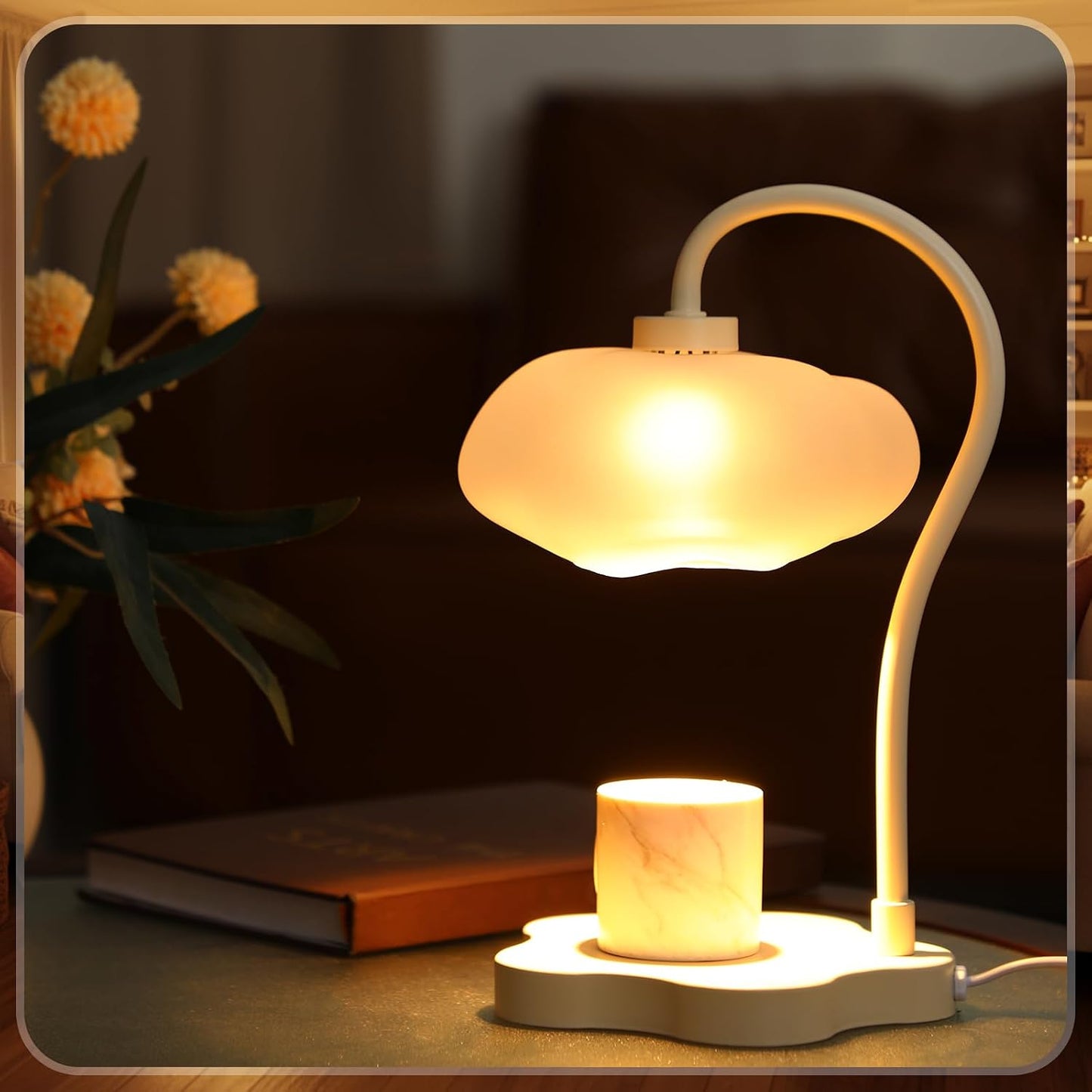 Glooglitte Cloud Candle Warmer Lamp with Timer Dimmer Cute Warming Lamp Adjustable Wax Melt Light Bedside Table Scented Wax Light for Bedroom House Living Room Birthday Gift for Women