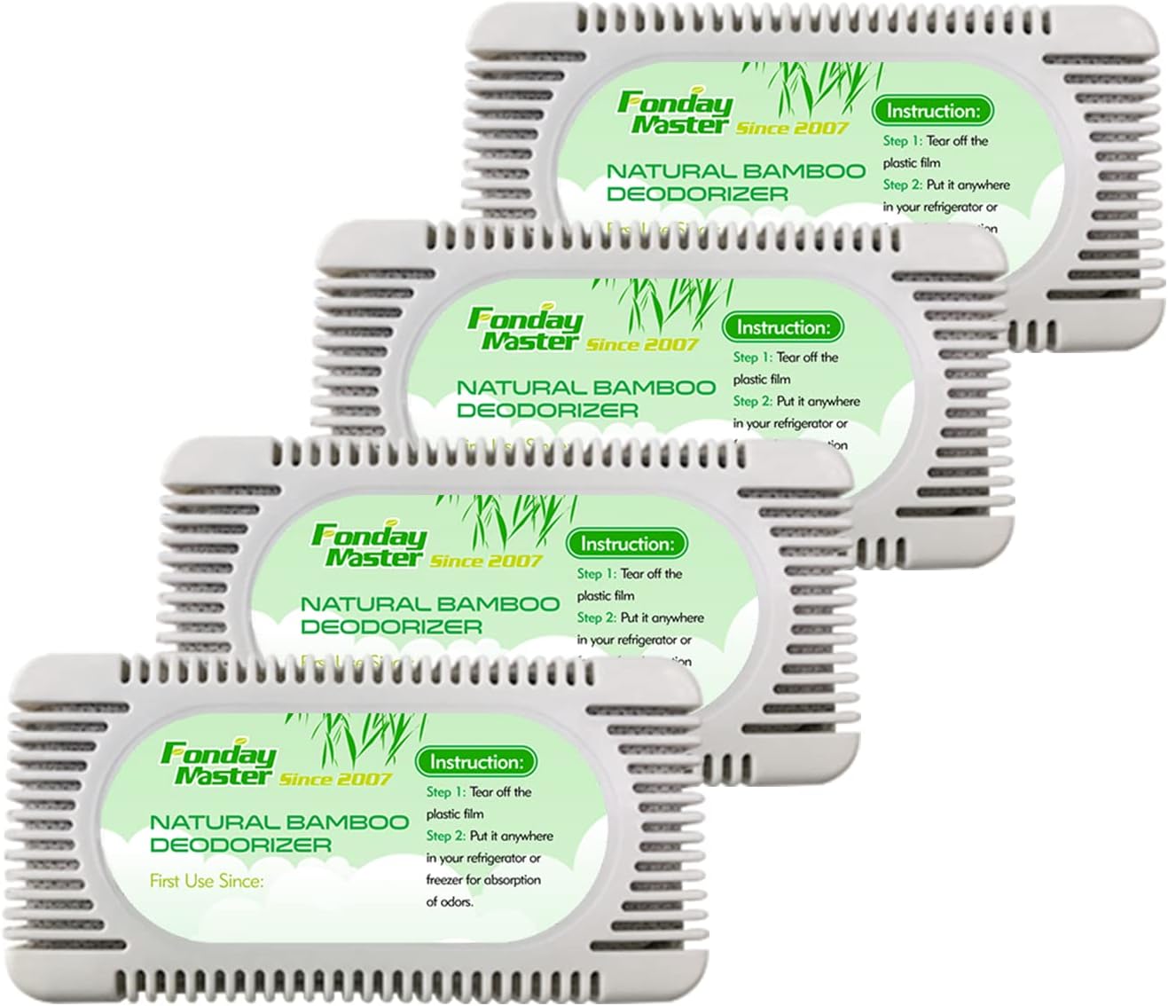 2Packs Fonday Refrigerator Deodorizer Odor Eliminator for Fridges Freezers Coolers Lunch Boxes Bamboo Charcoal More Effective Than Baking Soda