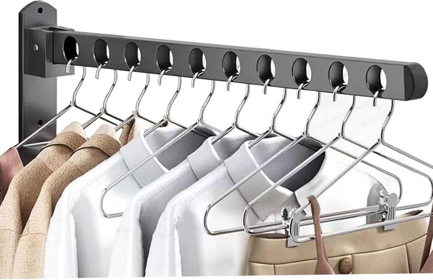 Stainless Steel Clothes Sock Drying Rack with 24 Clips, Swivel Hook Windproof Clothes Hanger Rack for Sock, Bras, Towel, Underwear, Laundry Clothes, Hat, Scarf, Pants, Gloves (Pink Clips)