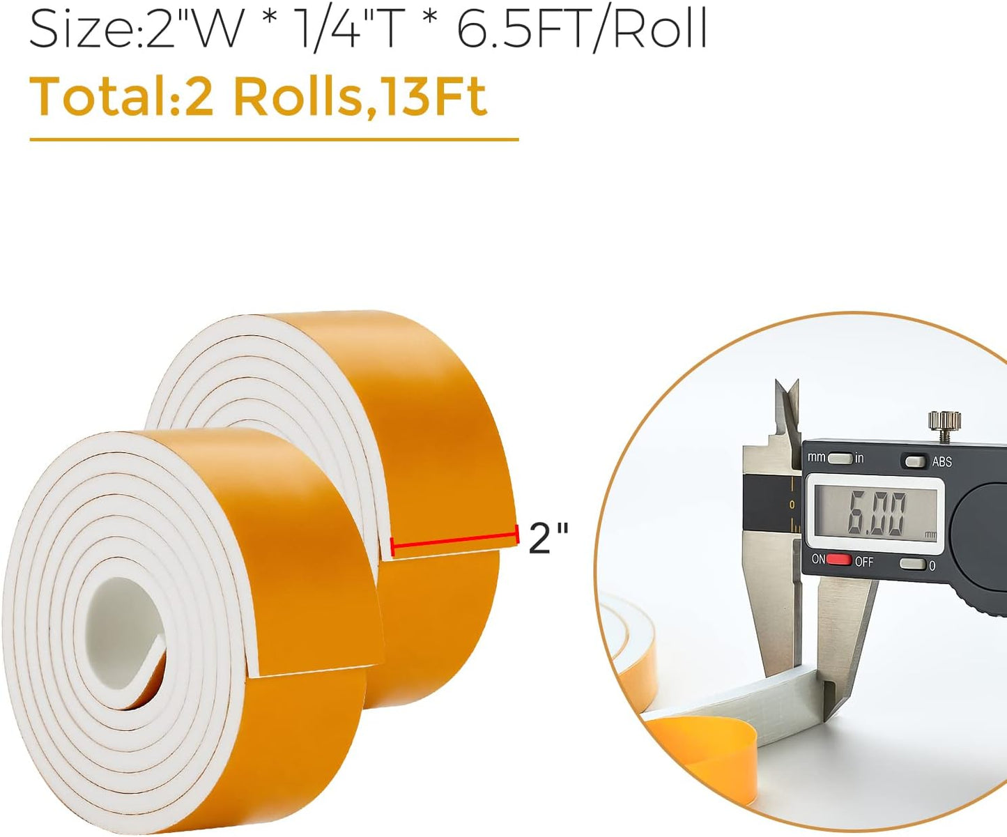 33 Feet Weather Stripping Door Seal- 1/2" Wide X 1/4" Thick Door Bottom Seal Strip High Density Foam Tape Adhesive Rubber Strip for Door Soundproofing,Window Insulation (1/2" x 1/4" x 33FT,Black)