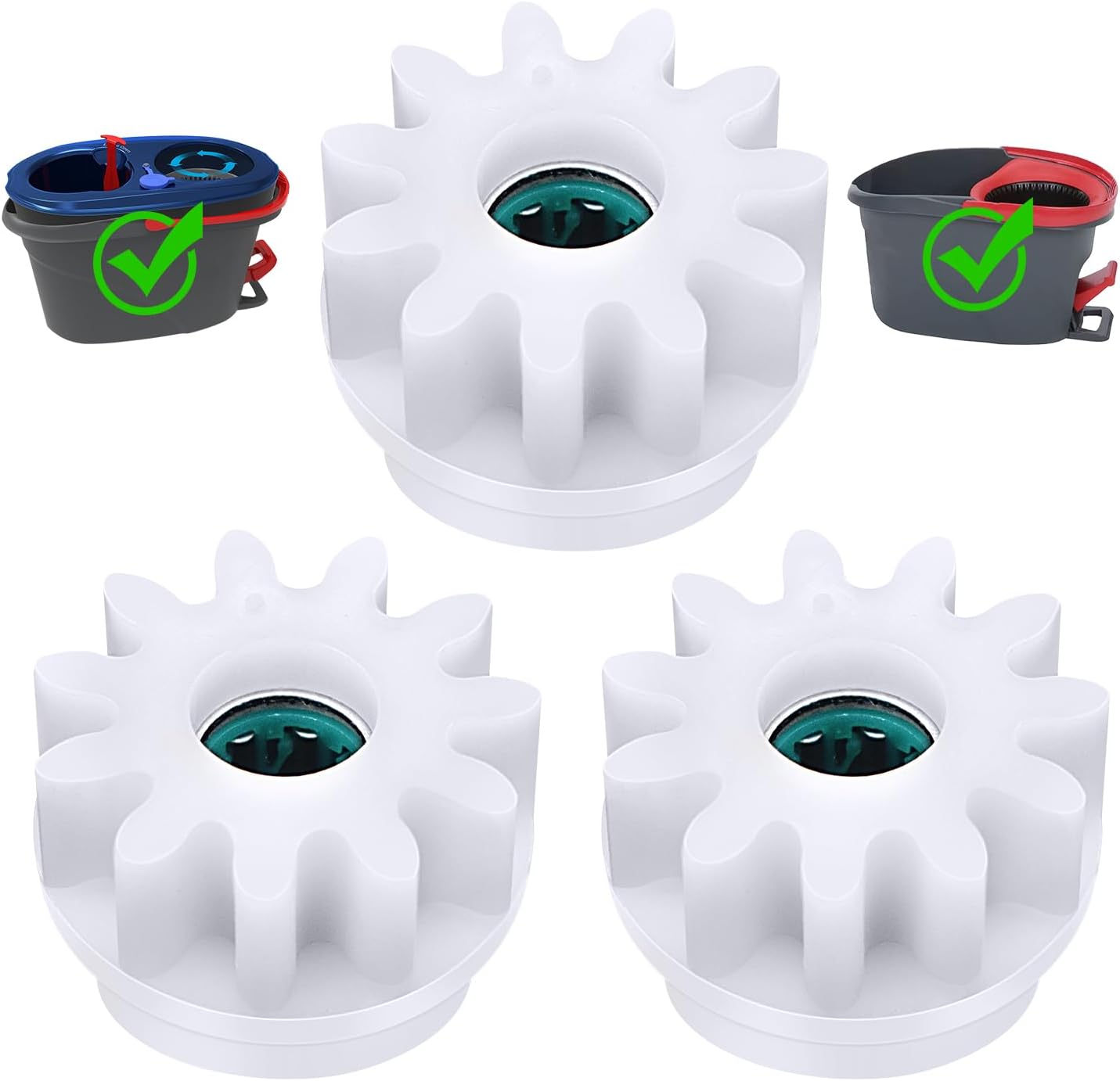 3 Pcs Easy Mop Pedal Broom Spin Replacement One Way Clutch Bearing Bucket Gear Sprockets Repair Compatiable with Oceda/Vilida and Market 90% Spin Mop System, Mop Gears (3 Pcs Bearing Bucket Gears)
