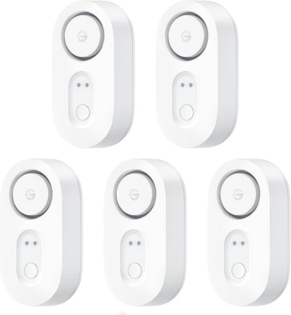 GoveeLife Water Leak Detector 5 Pack with 105dB Adjustable Alarm, Water Alarm with Dual Sets Sensor Probes Leaks and Floods. Suit for Home, Basement, and Kitchen(Cannot Connect to Wi-Fi Directly)